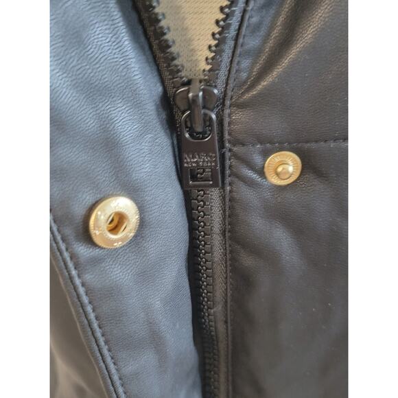 NWT Andrew Marc New York Black Faux Leather Vest Sleeveless Jaket Women Small - Picture 8 of 11